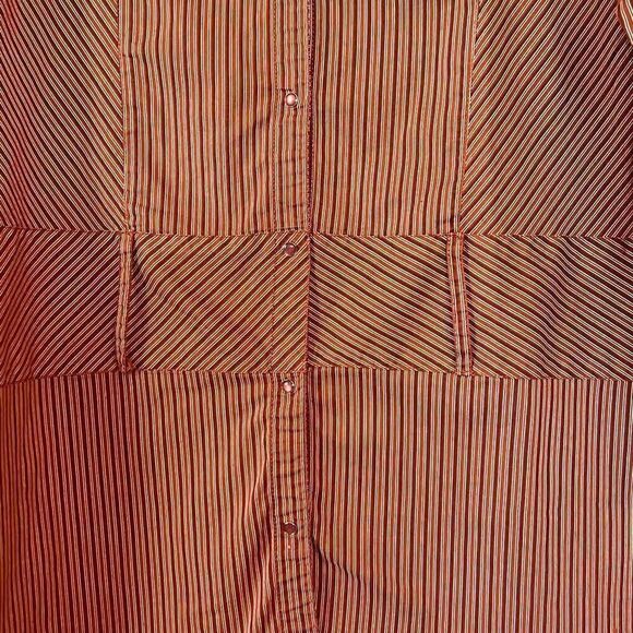 Juliet Striped Vintage Retro Johnny Collar 3/4 Sleeve Button Down - Picture 8 of 9